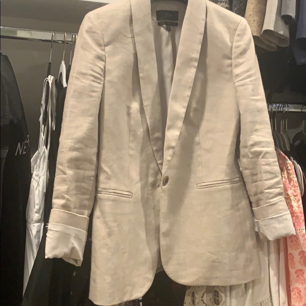 J Crew camel linen blazer